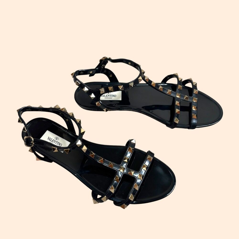 Valentino Garavani Rockstud Jelly Flats Black